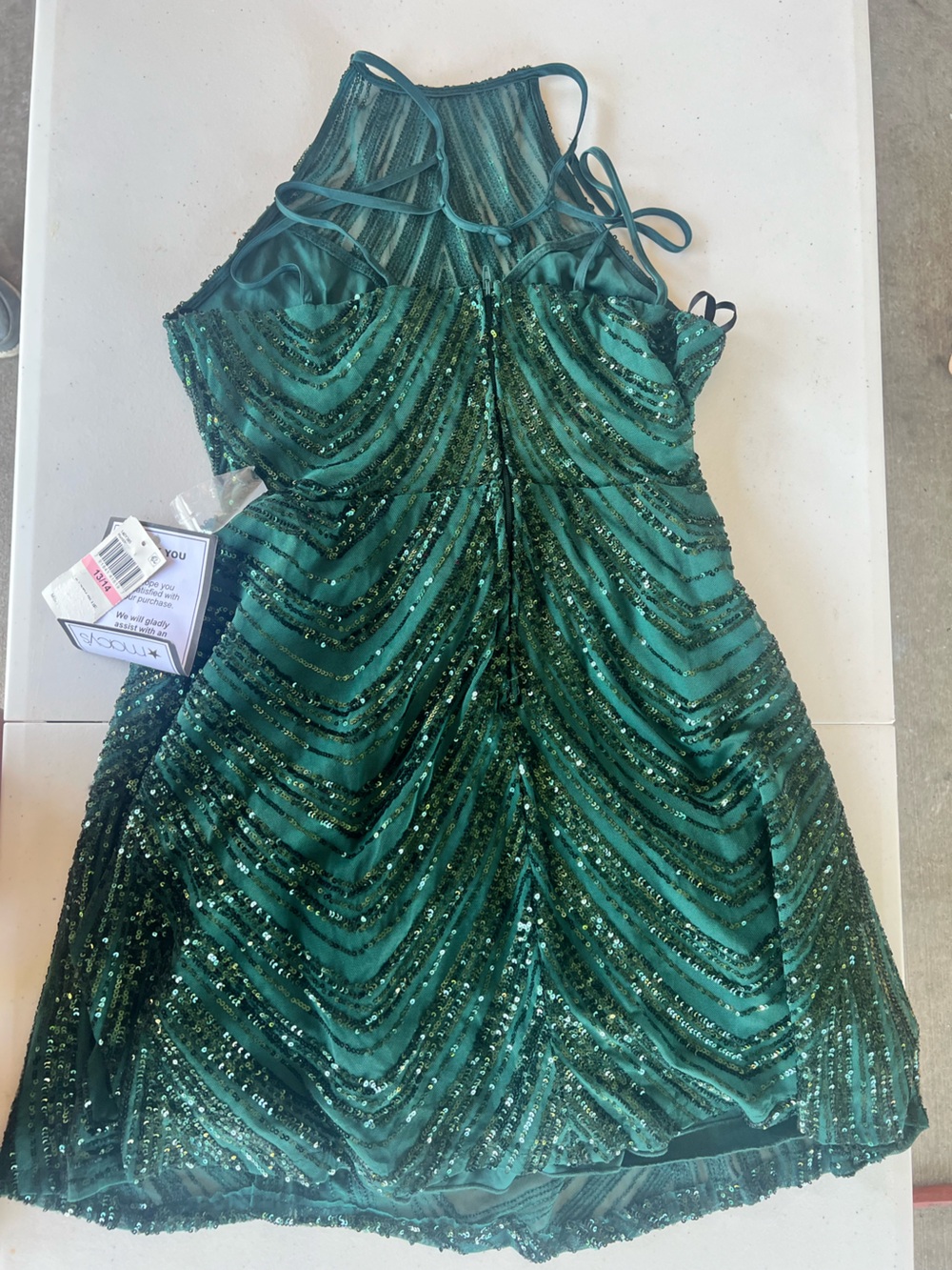 Green Sequin Halter ROMPER - Unbranded
